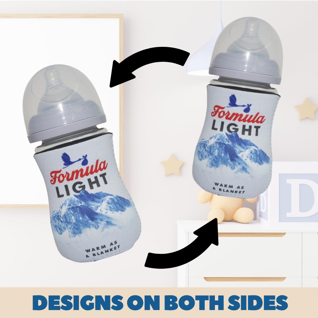 Brew Pants American Beer Themed Coozies for Baby Bottles - Funny Gift for New Parents & Baby Showers - (2 Premium Designed Neoprene Coozies + BPA/Lead/Phthalate Free Bottle Included) (Design 3)