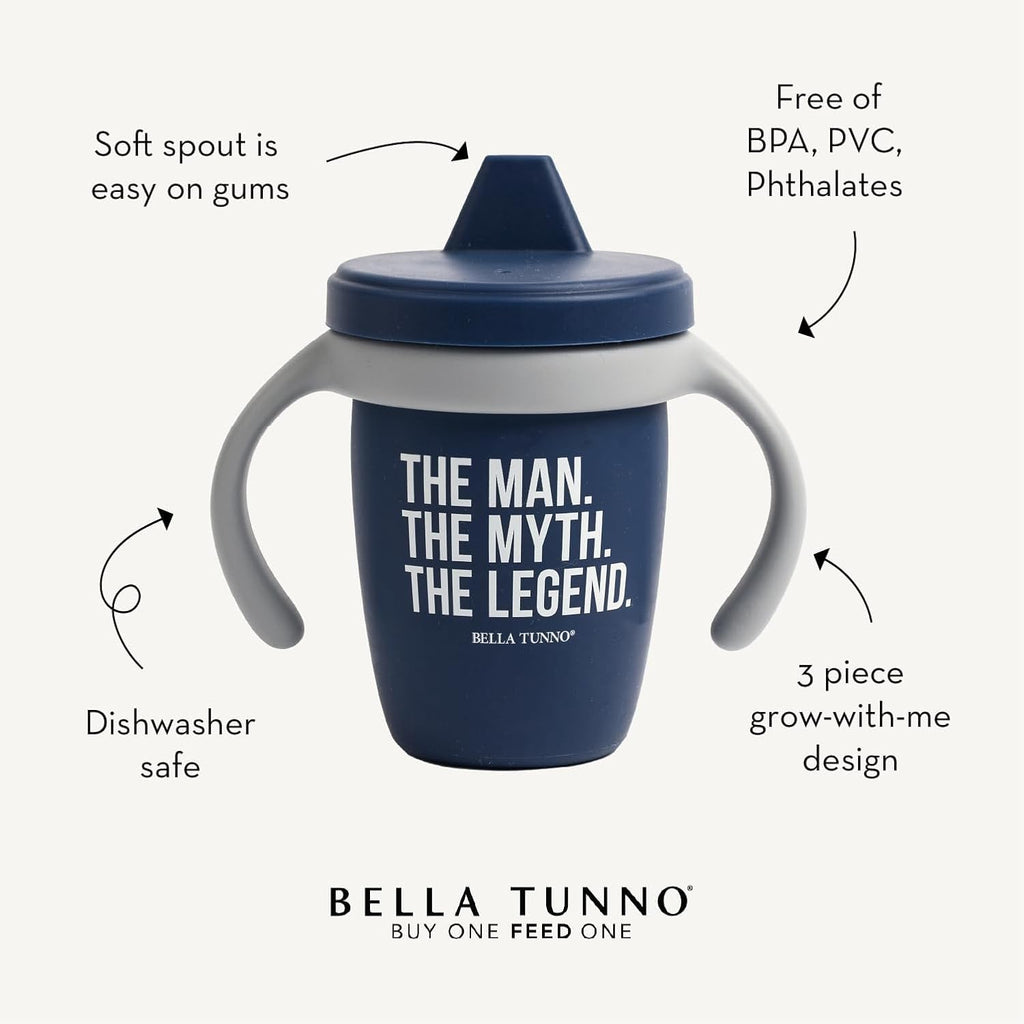 Bella Tunno Sippy Cup, Silicone Training Cup with Transition Handles for Infants, Toddlers & Kids, Babies 6-12 Months & Toddlers 1-3 Years, Boys & Girls, Cheers, 8 oz