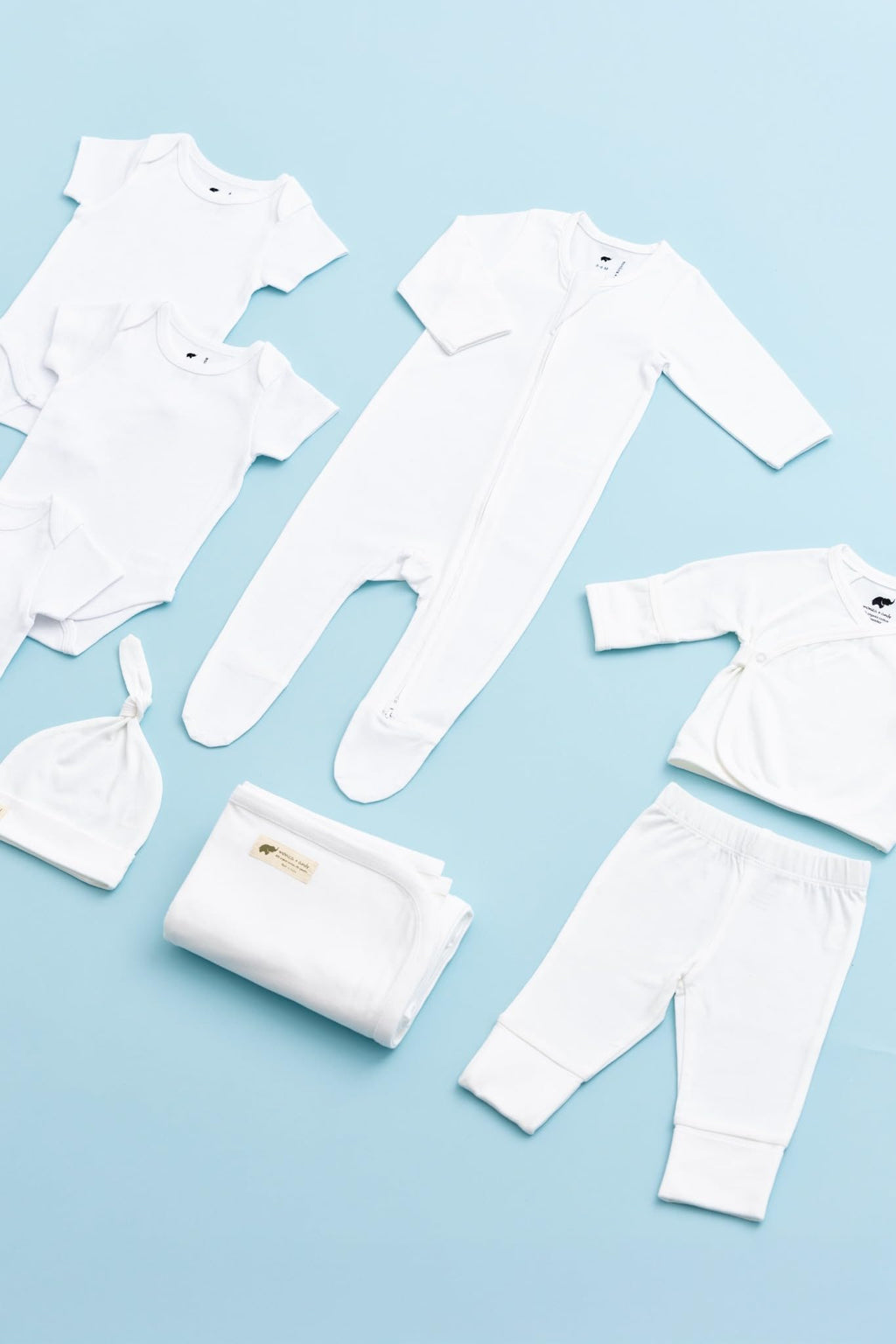 MONICA + ANDY Short Sleeve Jack & Jill Bodysuit 3-Pack, Size 6-9 Months, White, 100% Organic Baby Clothes for Girls & Boys, Super Soft Sustainable Cotton, Newborn, Infant & Toddler Sizes