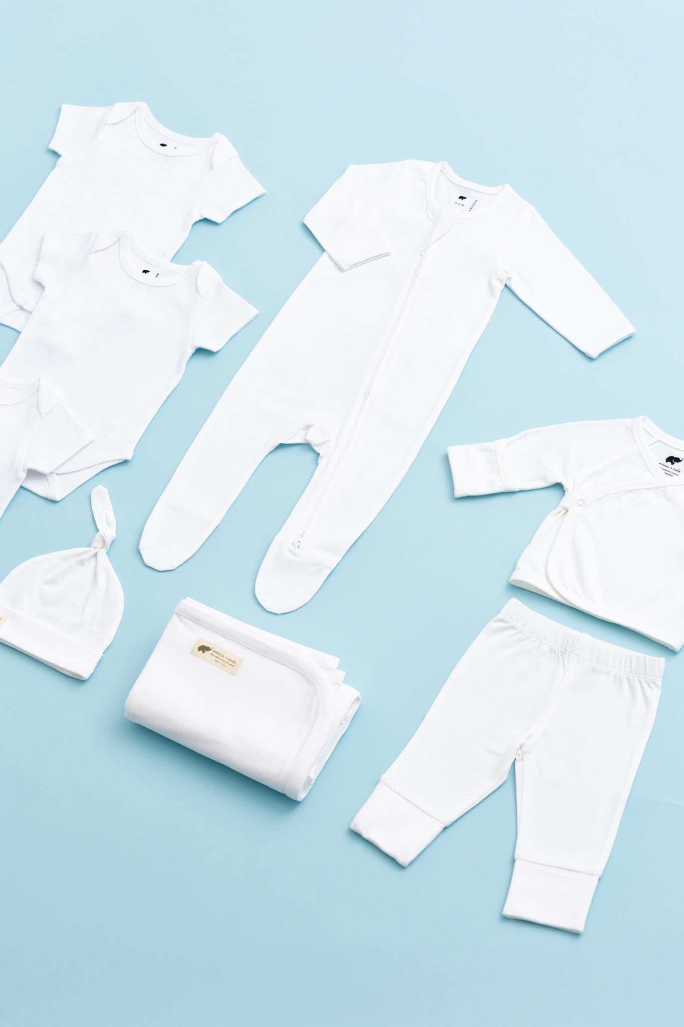 MONICA + ANDY Short Sleeve Jack & Jill Bodysuit 3-Pack, Size 6-9 Months, White, 100% Organic Baby Clothes for Girls & Boys, Super Soft Sustainable Cotton, Newborn, Infant & Toddler Sizes