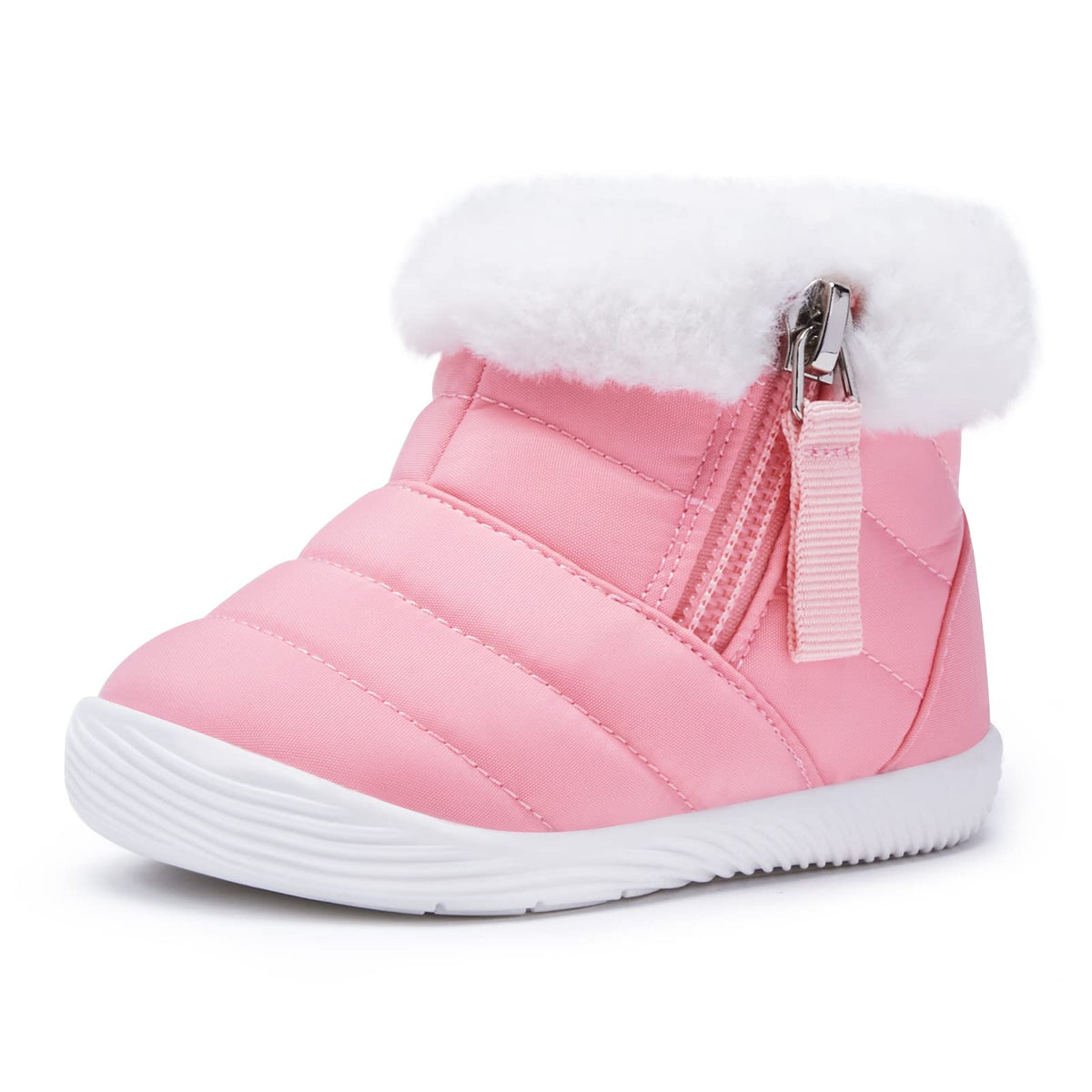BMCiTYBM Baby Snow Boots Waterproof Infant Boy Girl Winter Booties Nonslip Lightweight Outdoor Warm Shoes for Cold Weather 6 9 12 18 24 Months Black Size 6-12 Months Toddler