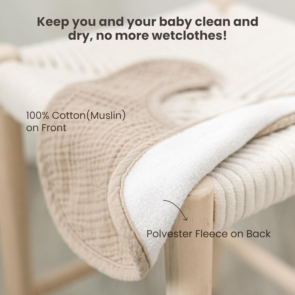 Konssy 10-Pack Muslin Baby Bibs for Drooling and Teething