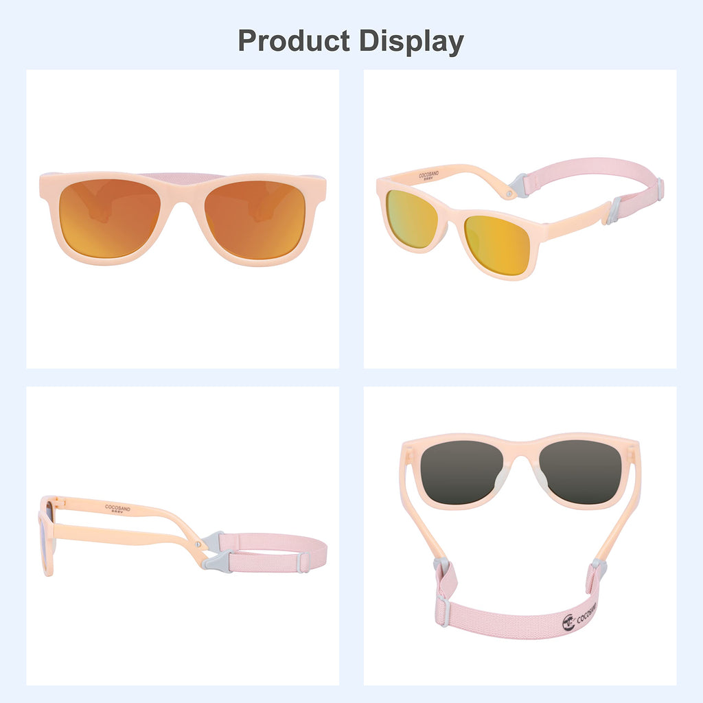 COCOSAND Flexible Polarized Baby Sunglasses with Strap & Silicone Nose Pads