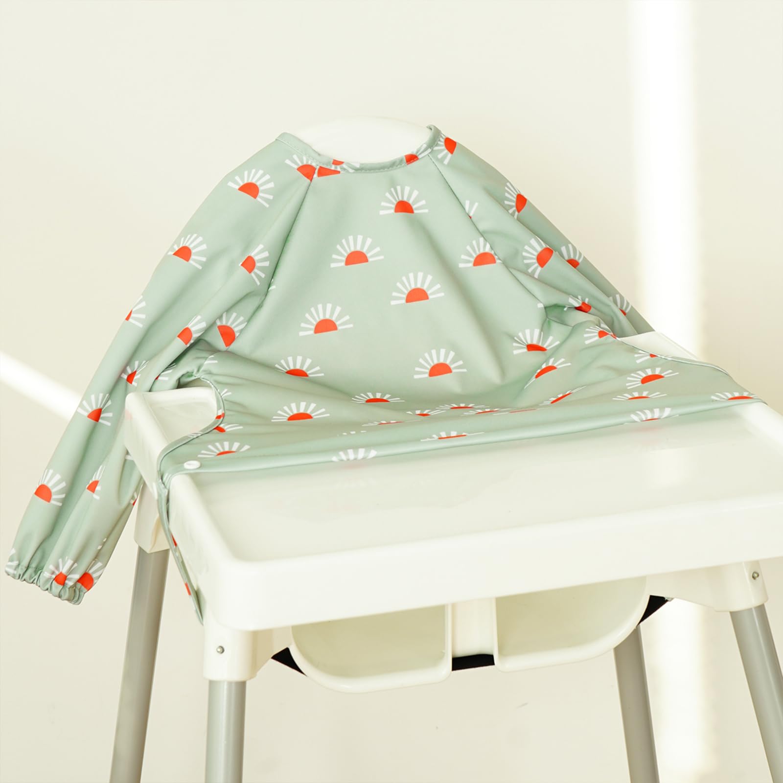 CoolaPeach 2Set Feeding Bibs Long Sleeve Baby Bib for Babies(Sunflower)
