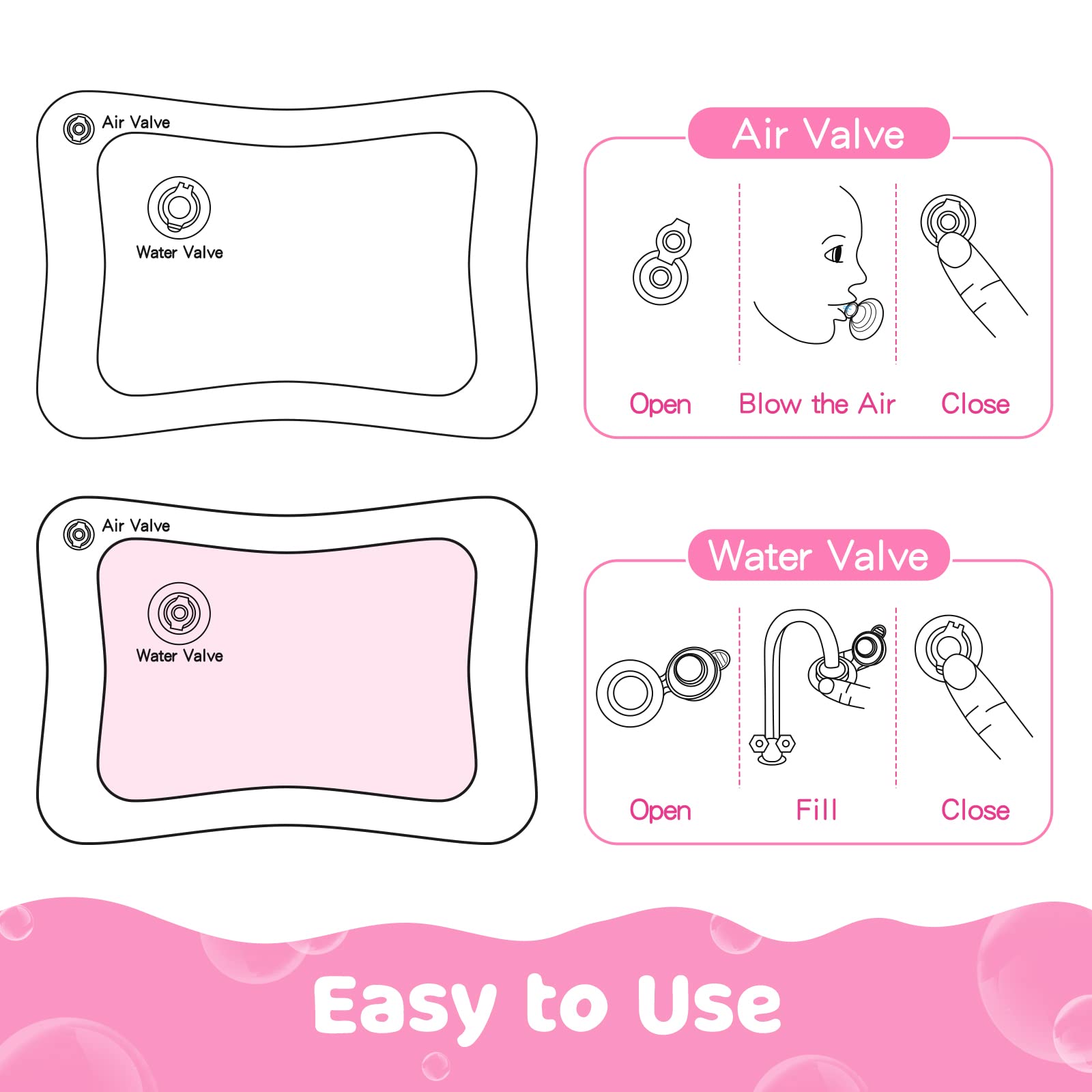 Yeeeasy Tummy Time Water Mat for Girl, Baby Girl Toys for 0, 3, 6, 9, 12 Months, Baby Girl Gifts, Develop Sensory Toys Kids' Indoor Climbers & Play Structures