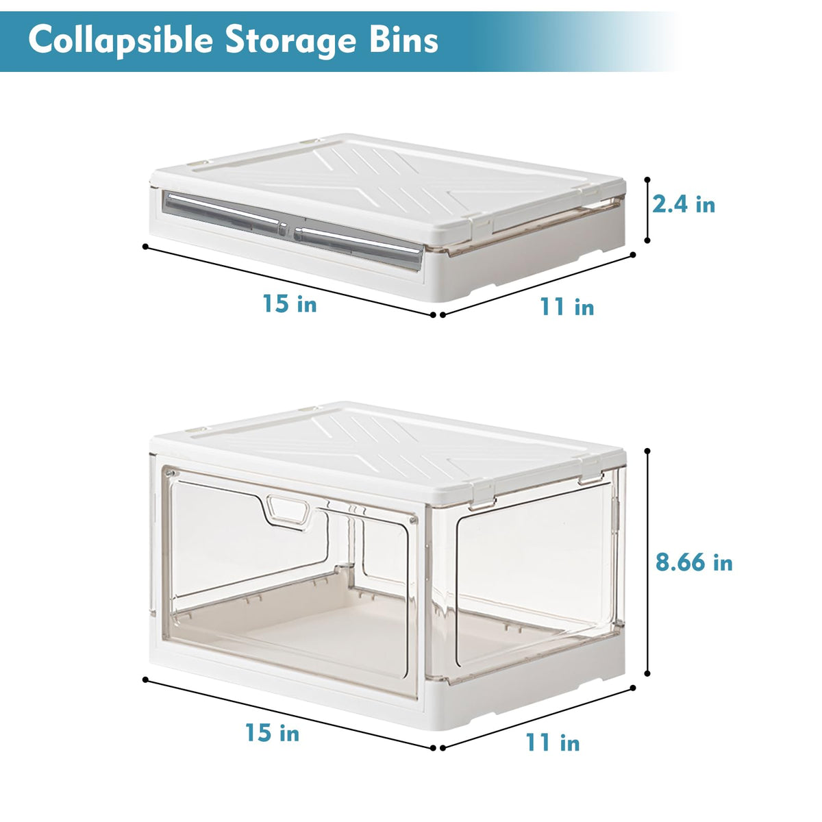Kmiectse Clear Storage Bins with Lids 3 Pack 【Stackable & Sturdy】