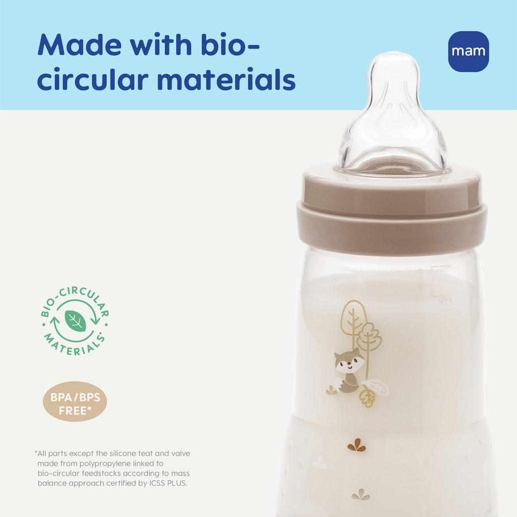 MAM 9oz Easy Start Anti-Colic+ Vented Baby Bottles, 2+ Months, 6 Pack, Girl