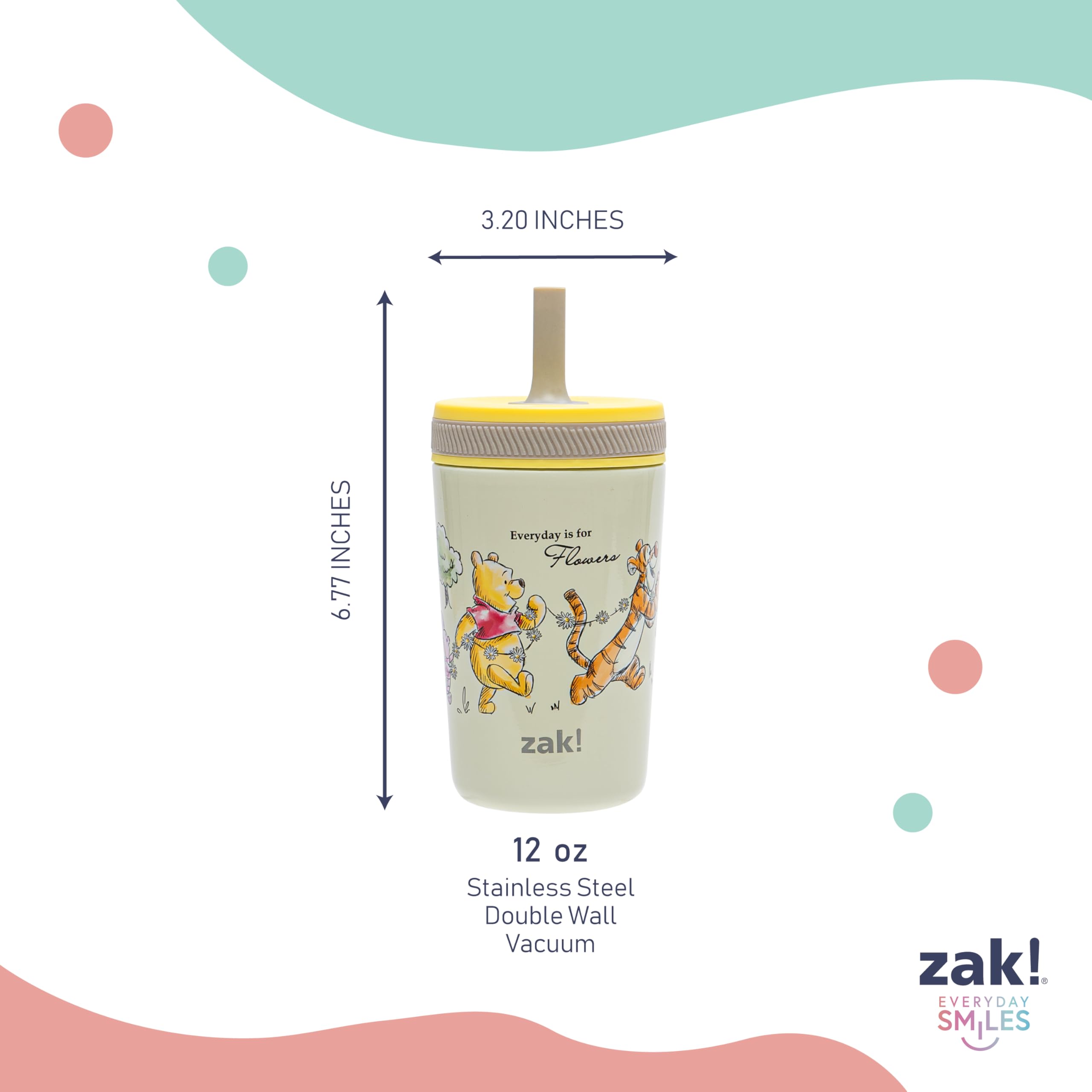Zak Designs Disney Winnie the Pooh Kelso 12oz Leak-Proof Toddler Straw Cup