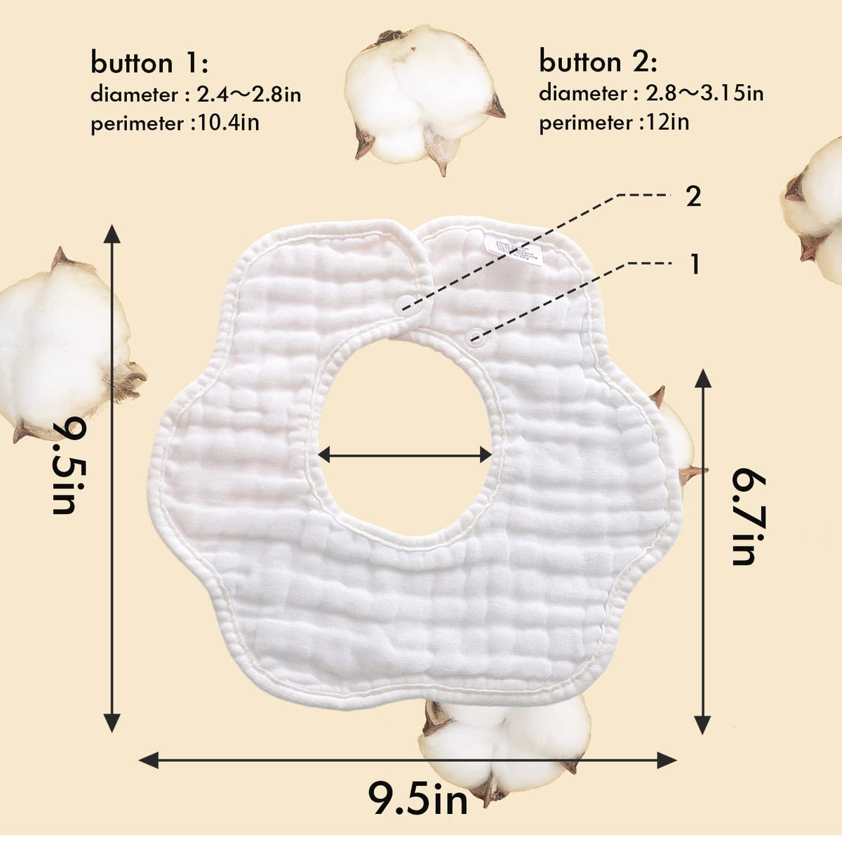 Baby Bibs Muslin Cotton Drool Teething Drooling Bibs for Baby Girl Boy