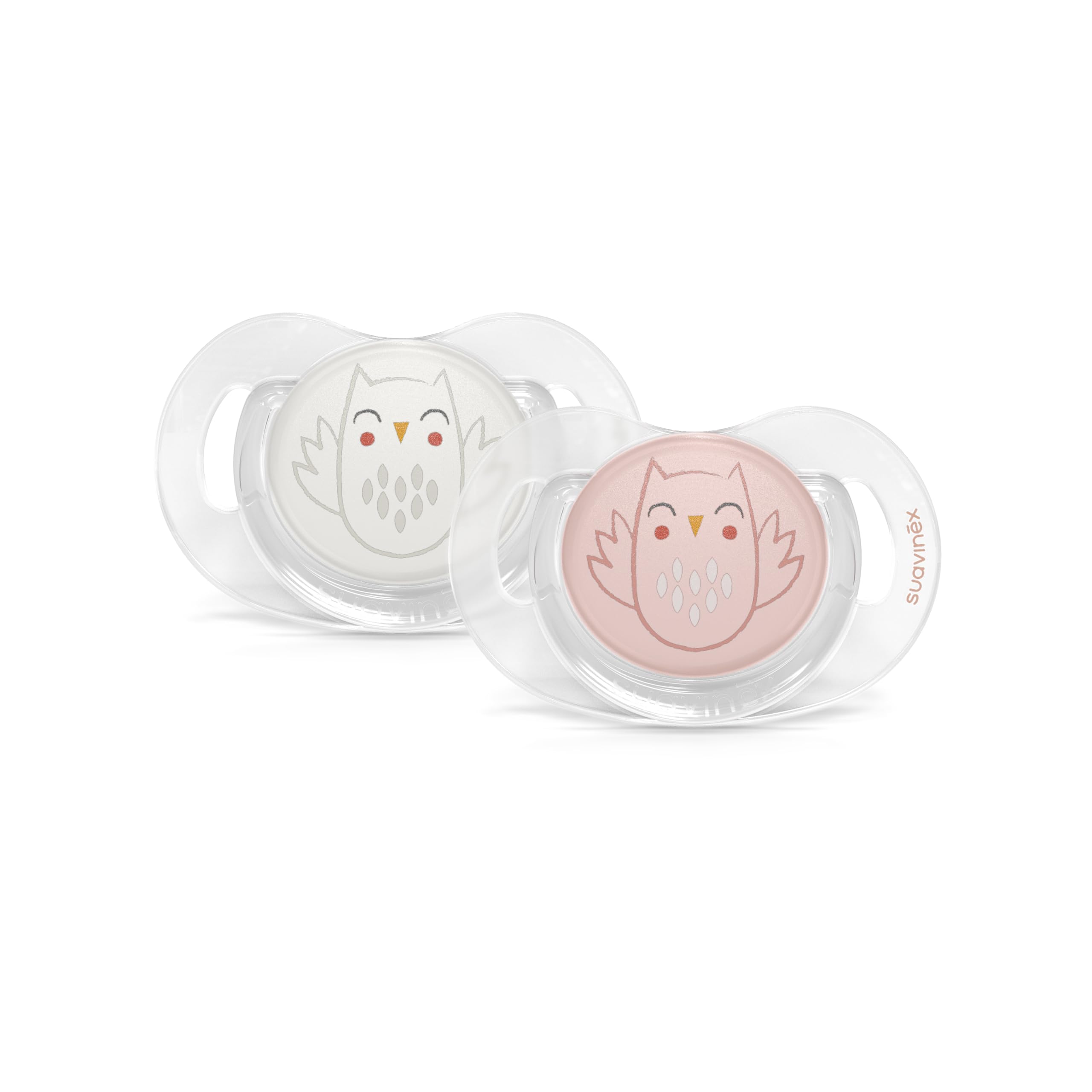 Suavinex Bonhomia SX PRO Physiological Pacifier, Supports Breastfeeding Babies, Pacifiers 0-6 Months, 2 Pack Baby Pacifier, Baby Accessories, (Pink/Beige)