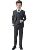 YuanLu Kids Suit for Boys Dark Gray Slim Fit Outfit Big Boys Tuxedo Size 12