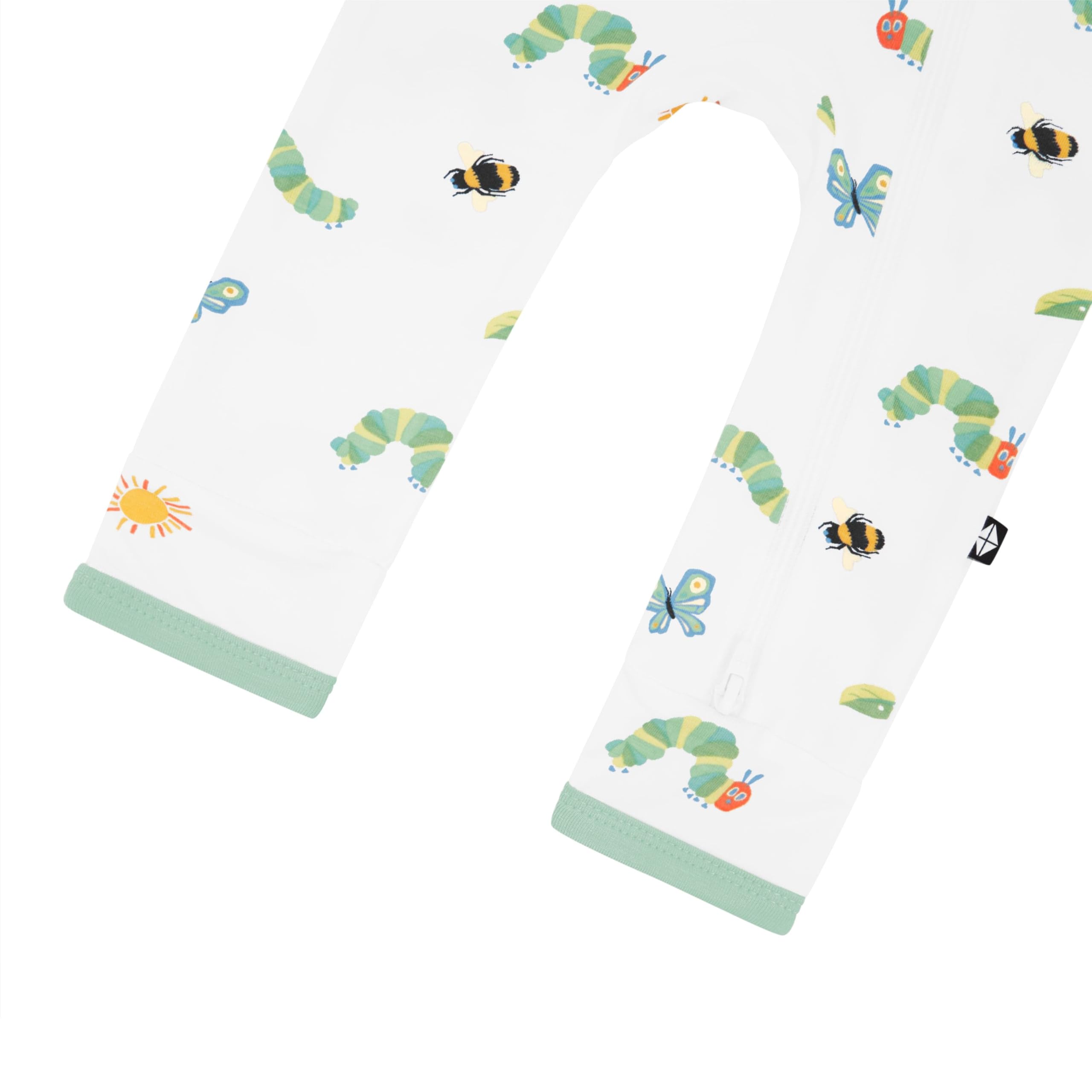 KYTE BABY Infant and Toddler Dual Zipper Romper, Ultra-Soft Rayon Made From Bamboo Sleeper, Boys and Girls Pajamas (0-3 Months, The Very Hungry Caterpillar™ and Friends)