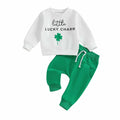 Kupretty Baby Boy St. Patrick Outfit Lucky Sweatshirt Pants Green 12-18M