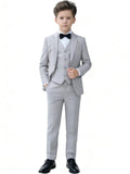 YuanLu Big Boys Slim Fit Tuxedo Easter Dress Outfit Kids Grey Suits Size 12