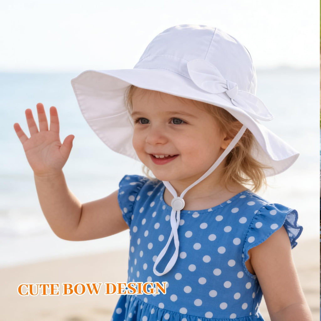 Baby Girl Sun Hat Kids Summer Beach Wide Brim Hats Toddler Bucket Hat 0-6M