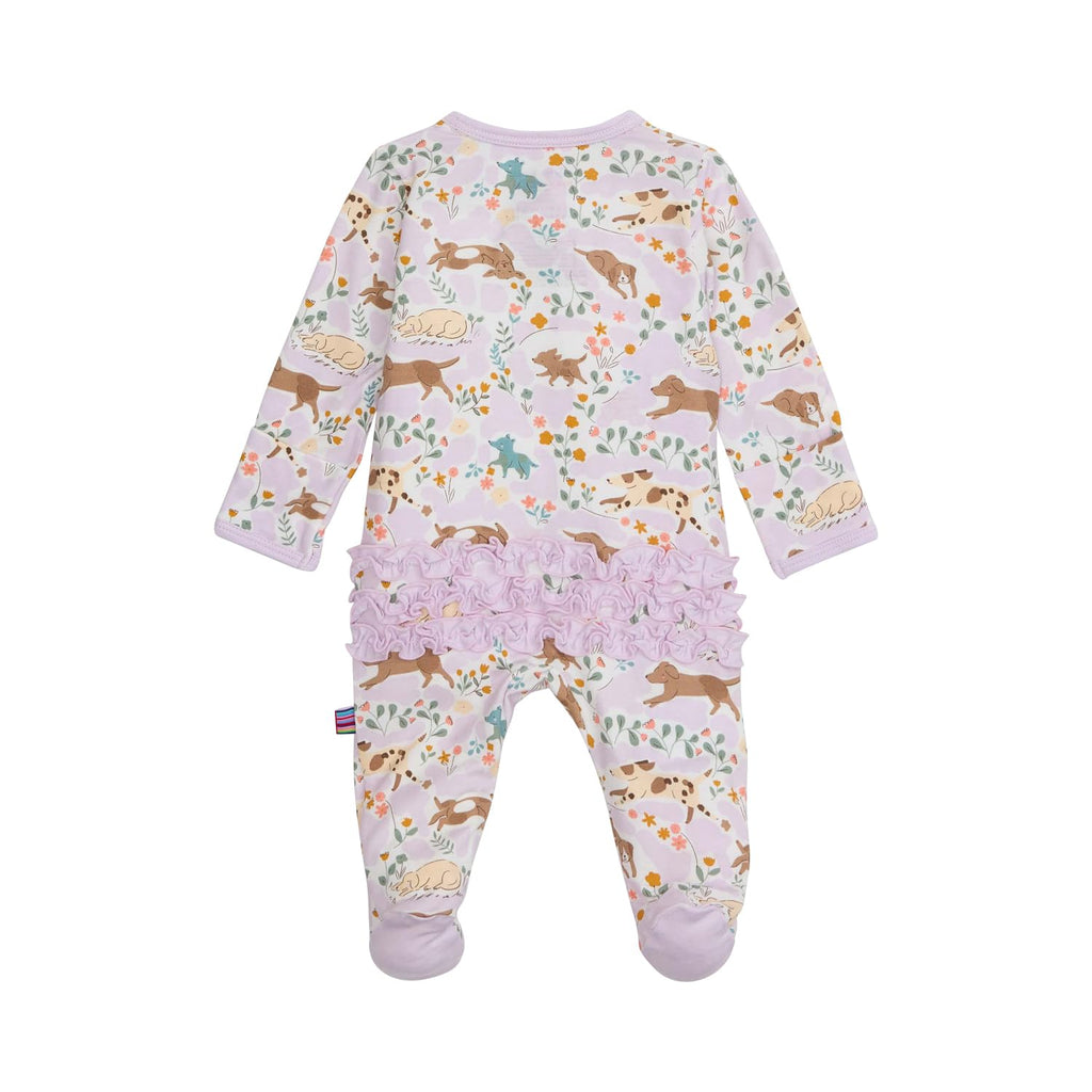 Magnetic Me Girls Modal Magnetic Baby Footie Pajamas | Silky Soft Modal Fabric | Best Fur-End Ruffle | Newborn