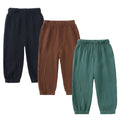 MYGBCPJS Baby Boys Girls 3 Pack Cotton Linen Long Bloomers Ankle Length Trousers Kids Lightweight Elastic Waist Harem Pants