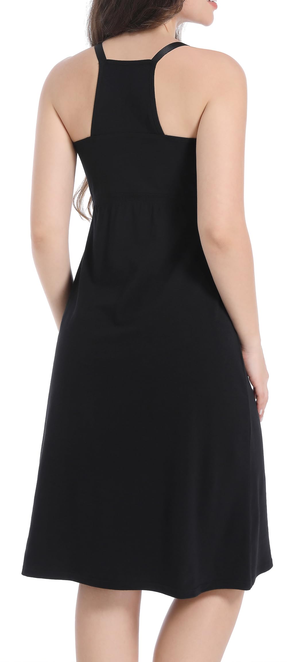 SUIEK 3-Pack Maternity Nursing Nightgown Breastfeeding Tank Tops Pregnancy Sleepwear (Large)