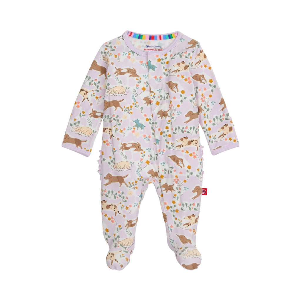 Magnetic Me Girls Modal Magnetic Baby Footie Pajamas | Silky Soft Modal Fabric | Best Fur-End Ruffle | 0-3 Months