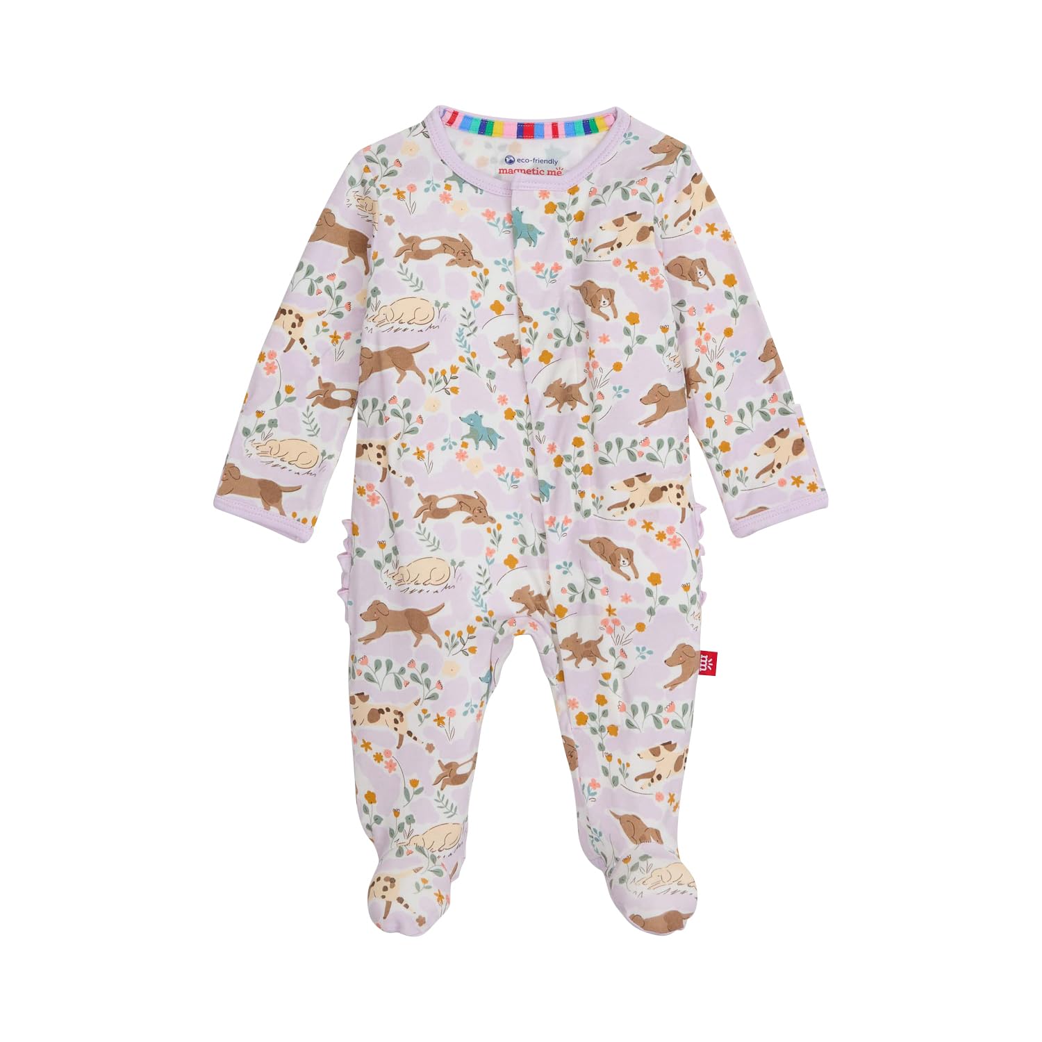 Magnetic Me Girls Modal Magnetic Baby Footie Pajamas | Silky Soft Modal Fabric | Best Fur-End Ruffle | 3-6 Months