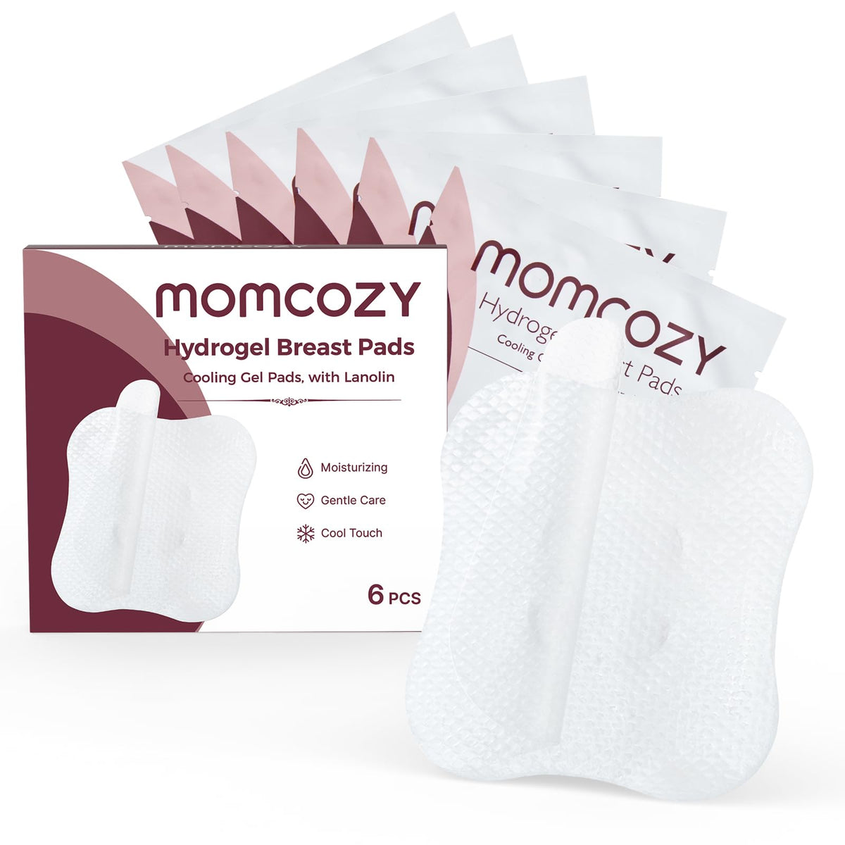 Momcozy Hydrogel Nursing Pads,Cooling Relief,Breastfeeding Essentials 6pcs
