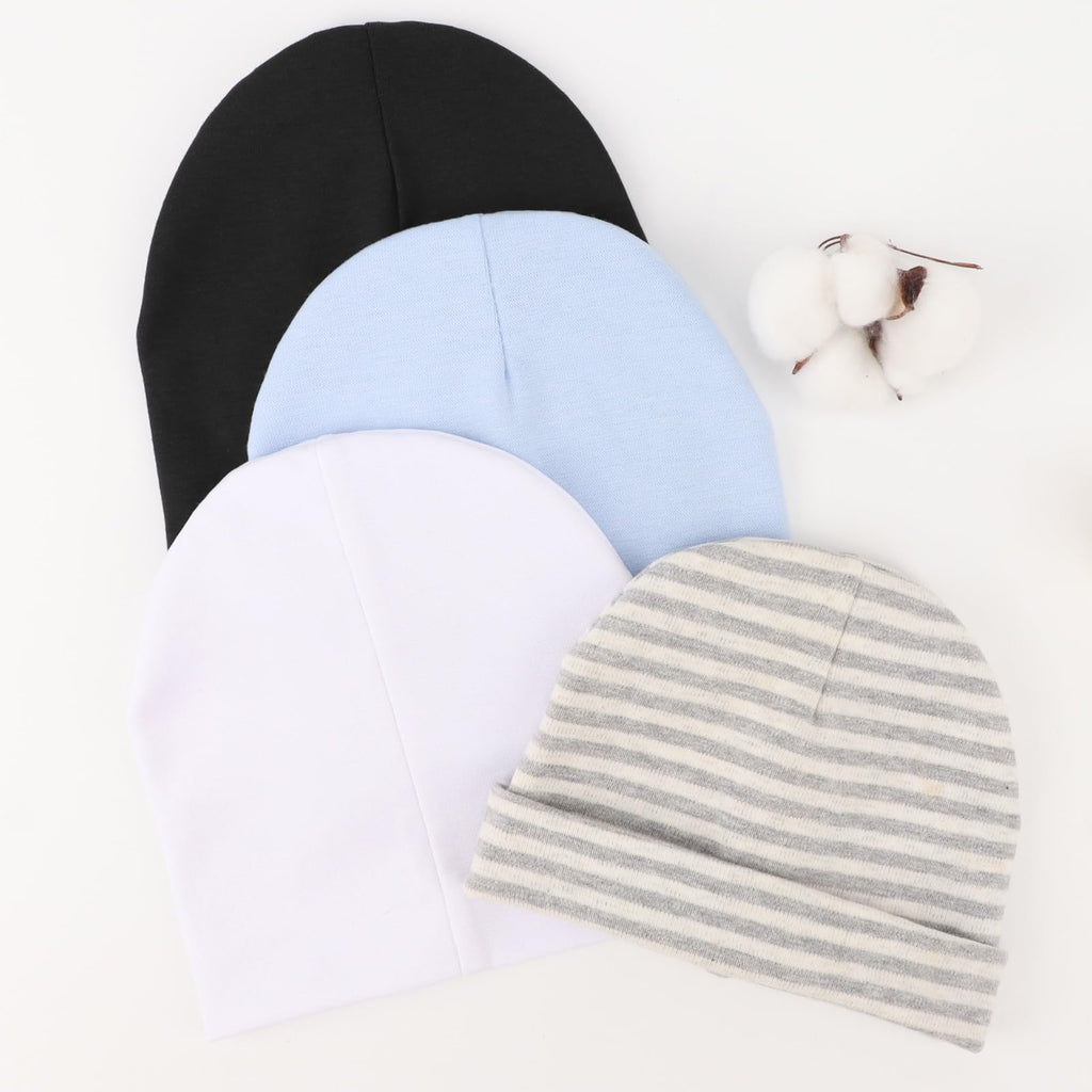 DRESHOW BQUBO 8 Pack Unisex Baby Beanie Hat Infant Toddler Kid Hats Baby Soft Cute Knit Cap Nursery Beanie