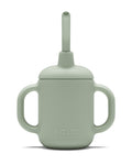 Lalo Little Cup, Non-Toxic Silicone Straw Cup with Handles - Baby and Toddler Sippy Cup - Mini Cup and Straw Training System, 4oz, Sage