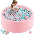 INFANS Foam Ball Pit for Toddlers with 200 Balls, 36"x 12" Large Round Ball Pool Playpen with Soft Memory Sponge Pad, BPA Free, Ideal Gift for Kids Babies Indoor Outdoor (Pink)