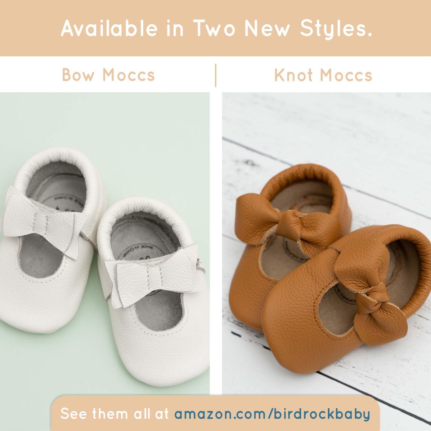 BirdRock Baby Bow and Knot Moccasins - Genuine Leather Baby Girl Shoes (Lavender Bow, US 3)
