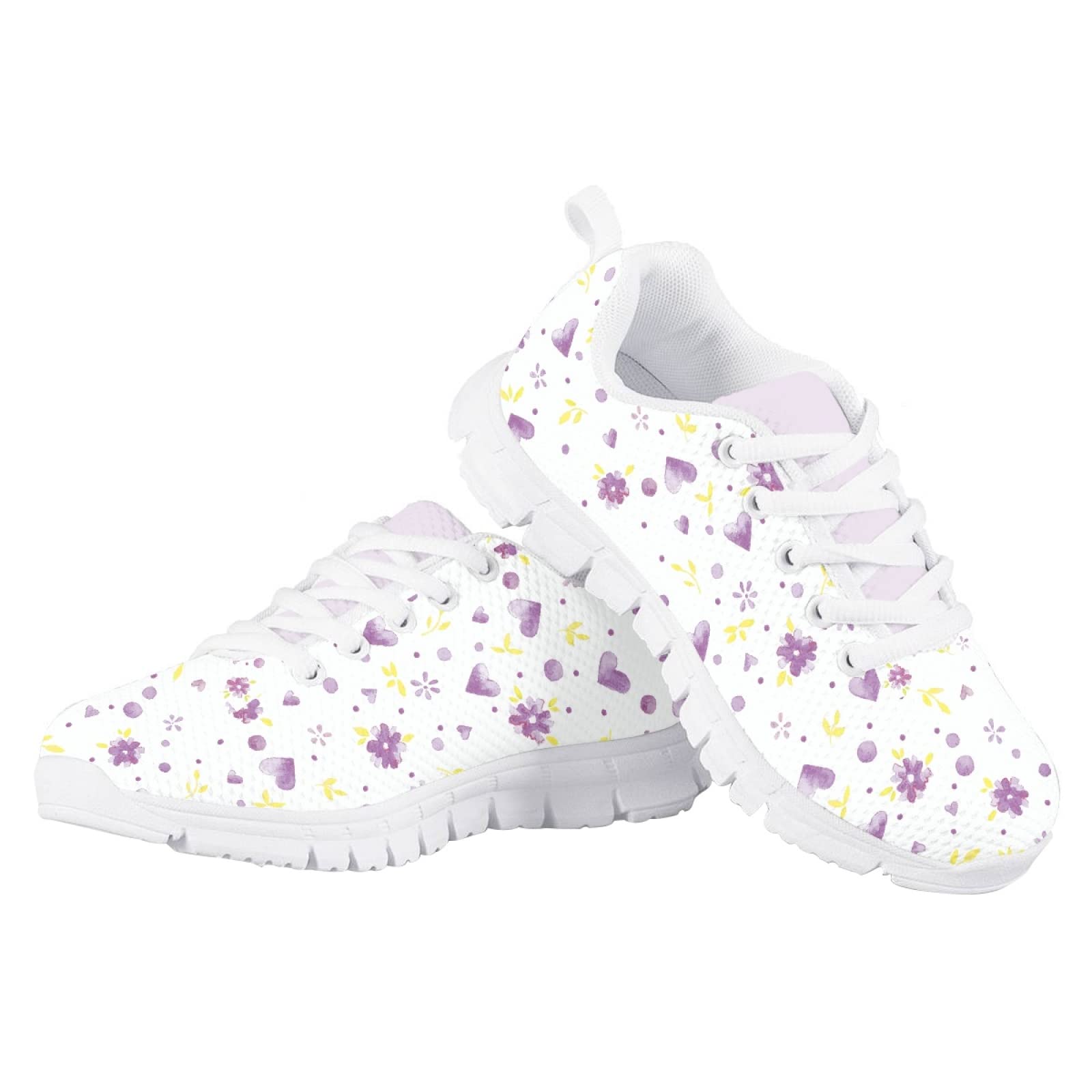 MARSVOVO Girl Running Shoes Flexible Breathable Athletic Lightweight Slip On Girl Sneakers Comfortable Resistant Lace-up Pre Walking Shoes for Boy Girl Little Elephant Print Design Size 1 US