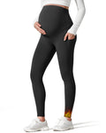G4Free Fleece Lined Maternity Yoga Pants Pregnancy Leggings,Black,XS,25"