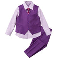 Boys Suit Set for Kids Formal Tuxedo Suits for Wedding, Purple, Size 14