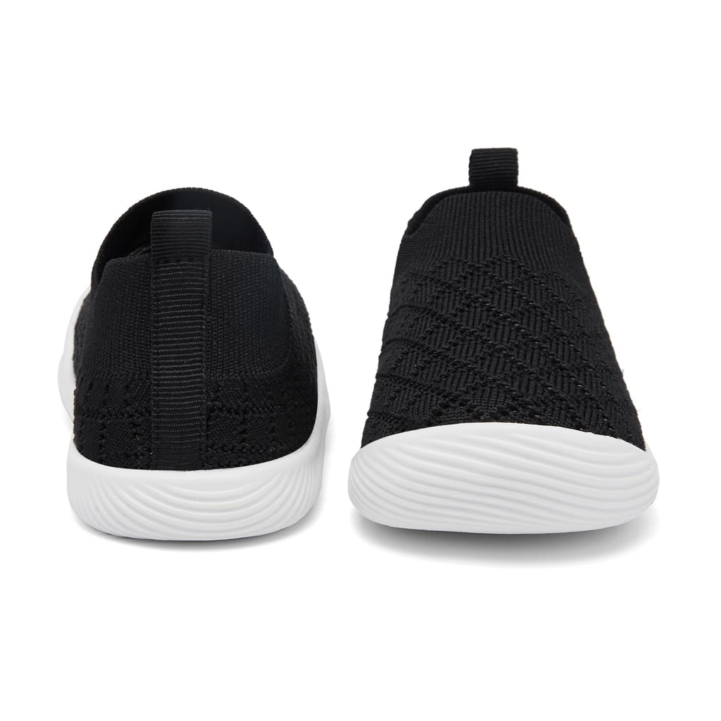 MORENDL Toddler Shoes Baby Walking Sock Shoes Non-Slip Breathable Boys & Girls Sneakers Infant Tennis Shoe Mesh Black 9-12Months