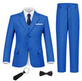 Boy's 6 Piece Suit Classic Fit Suit Set Tuxedo Boy Outfit Royal Blue 16