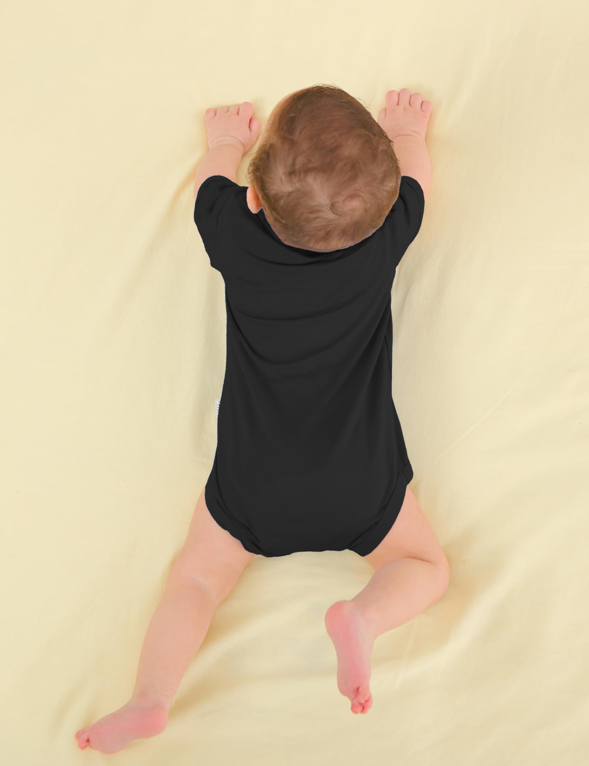 Jimonda Baby Bamboo Viscose Bodysuit Boy/Girl 2Pcs Rompers,Black&White 3M