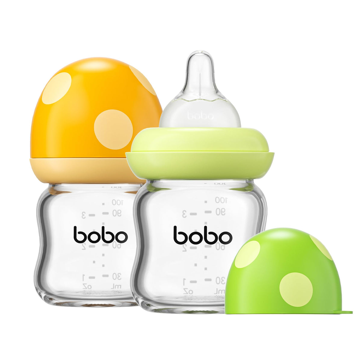 YOHKOH Natural Glass Baby Bottles, 8.8oz Red-A 4‑Pack