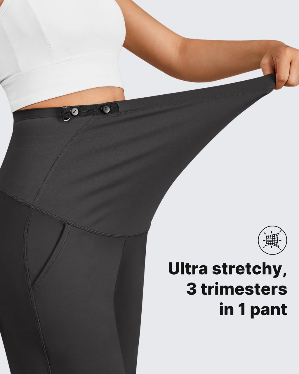 G4Free Pregnancy Pants for Women Maternity Work Pants,Black,XS,Petite