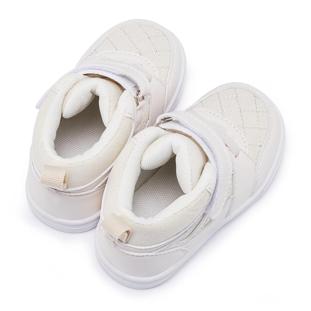 BMCiTYBM Baby High Top Sneakers Toddler Walking Shoes Unisex White Size 6