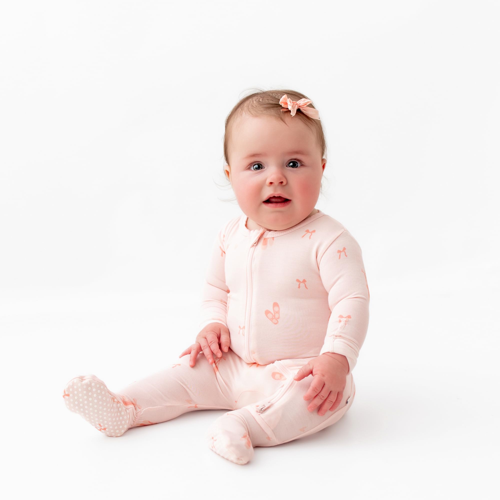 Bamboo Little Soft Baby Footie Pajamas, Baby Clothes, Newborn Sleepers, 95% Viscose and 5% Spandex, Ballerina, 0-3 Months