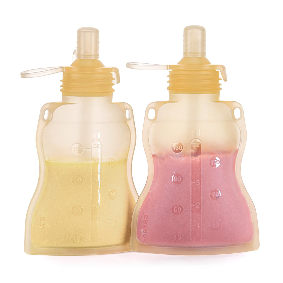 haakaa Refillable Silicone Baby Food Pouch, 4oz, 4PK, Lavender