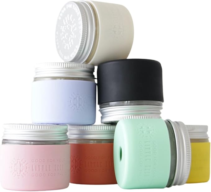 Little Seed Farm Protective Silicone Sleeves for Jars - 2-Pack - White