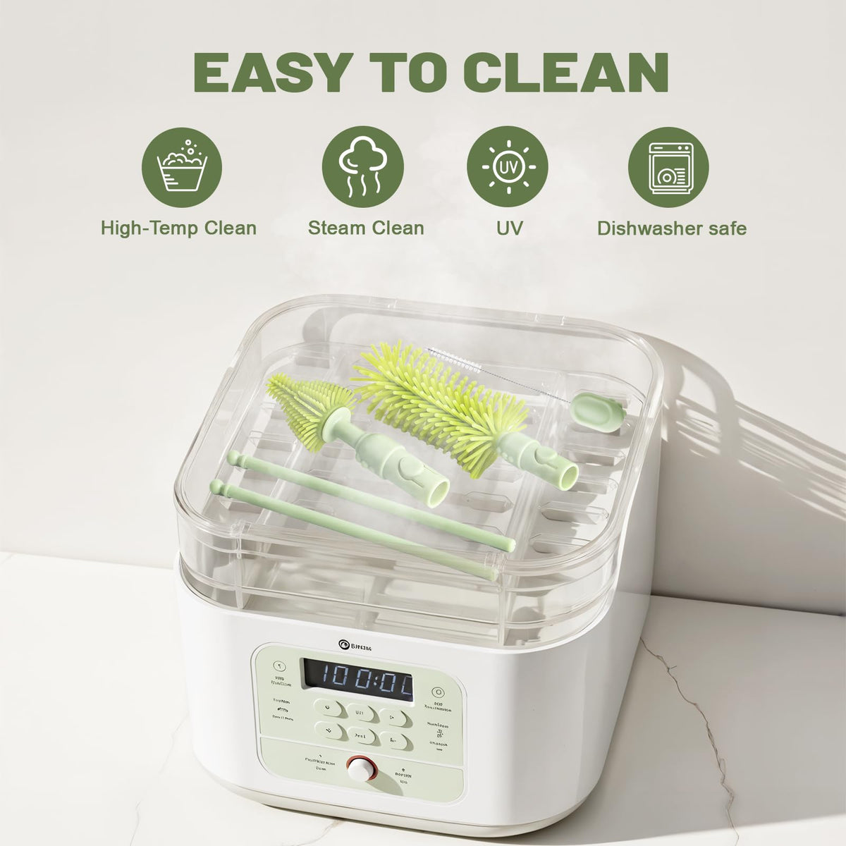 Travel Bottle Cleaner Kit Baby Bottle Cleaner Brush Set Portable Bottle Cleaning Kit Set Silicone Brush, Nipple Brush, Straw Brush, Dispense Detergent Dispenser, Drying Rack - 6 in 1