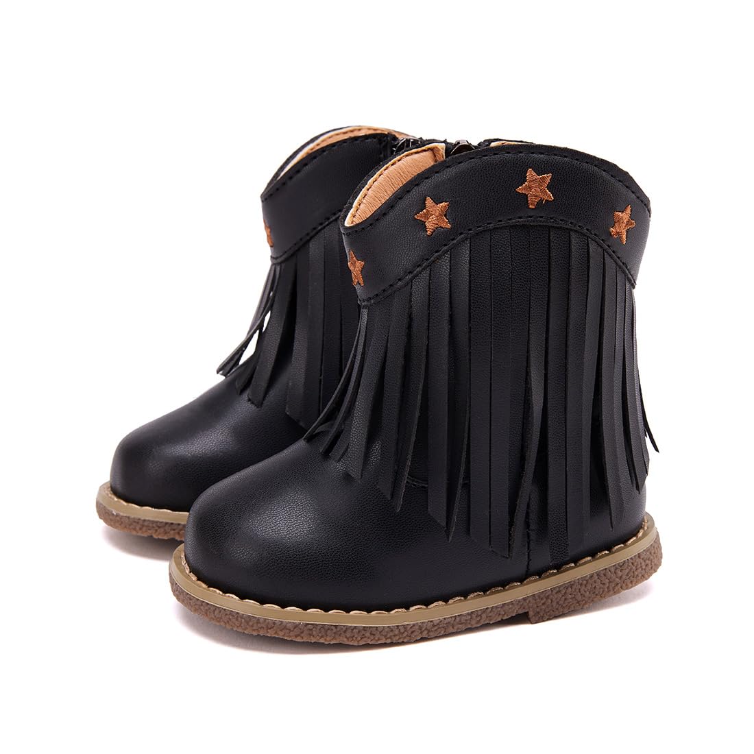 BMCiTYBM Toddler Cowboy Cowgirl Boots Western Shoes Black/Brown 8 Toddler