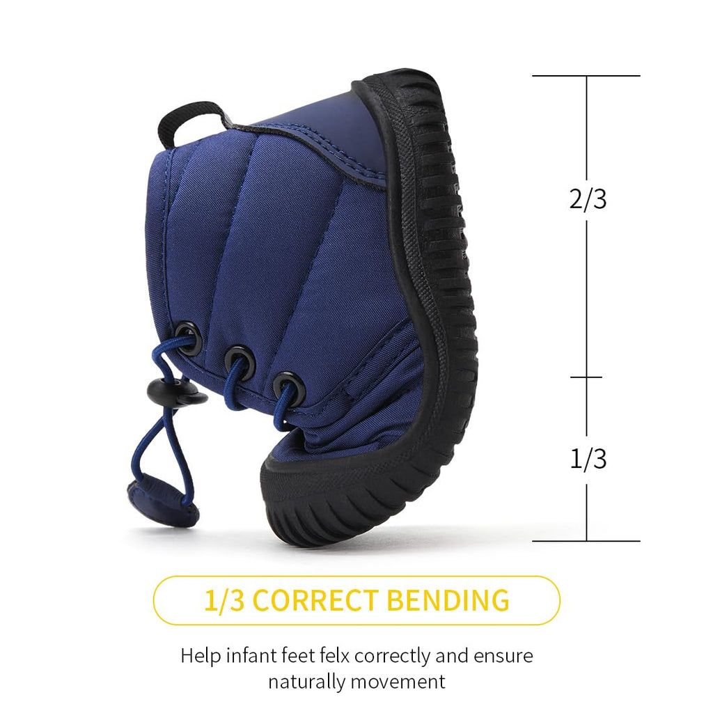 BMCiTYBM Baby Snow Winter Boots Boys Girls Shoes Non Slip First Walking Infant 6 9 12 18 24 Months Navy Size 12-18 Months Toddler