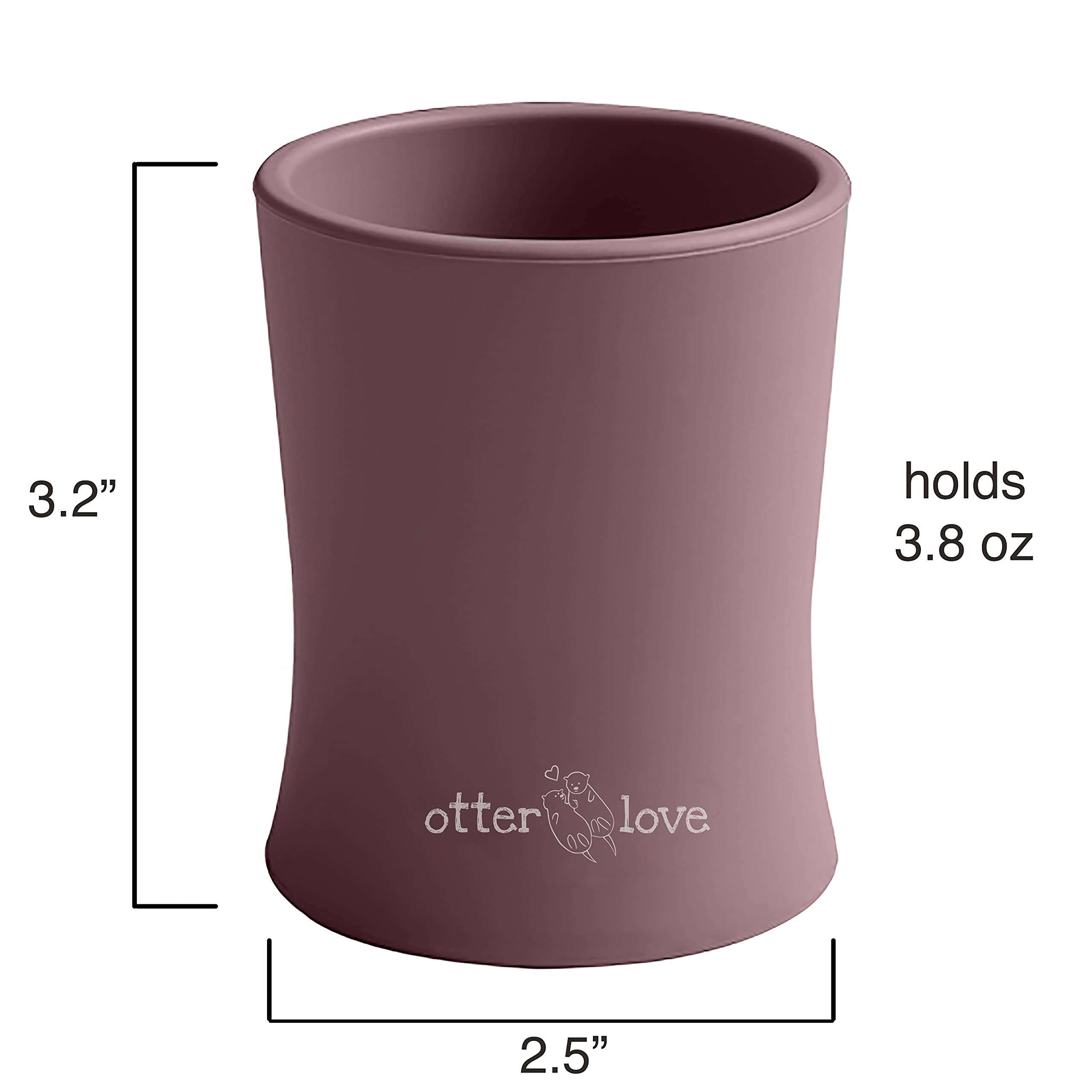 otterlove Silicone Baby & Toddler Training Cup - Pediatric OT Approved - 100% Platinum Pure LFGB Silicone - Unbreakable - Plastic Free - Tiny Cup Perfect for Baby Led Weaning (Woodchuck)