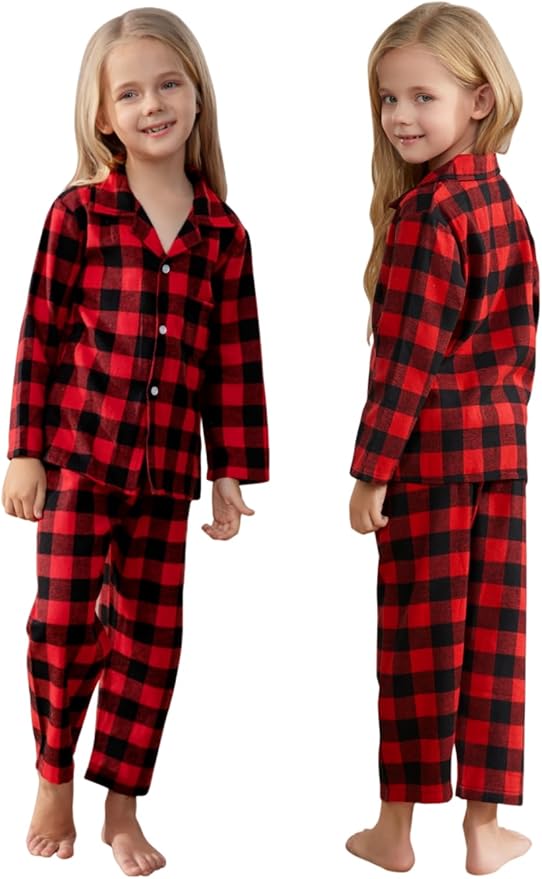 Schbbbta Family Matching Pajamas Holiday Sleepwear Long Sleeve Pjs Sets
