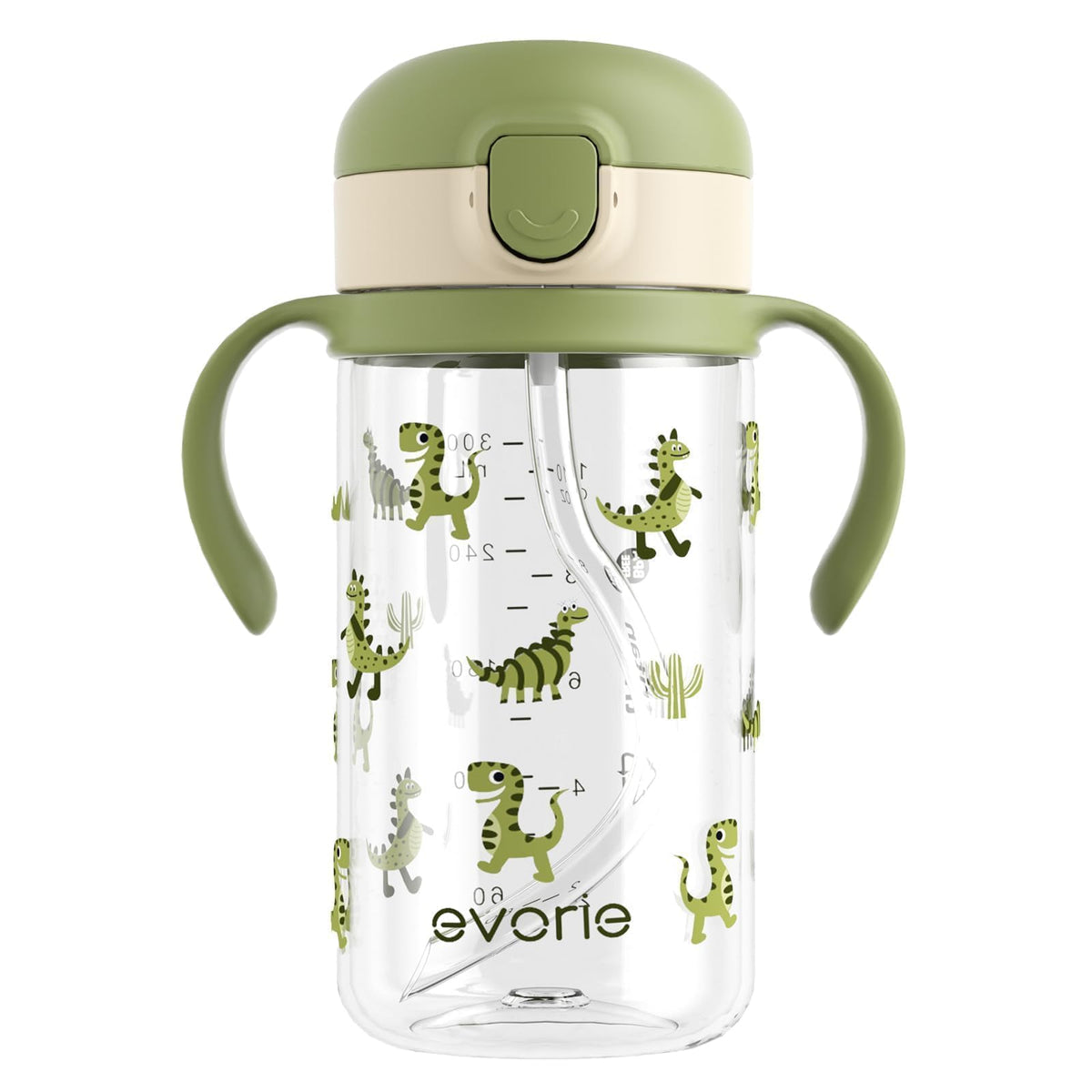 Evorie Tritan Spill Proof Straw Sippy Cups for Toddlers 1–3 Years, 10 Oz