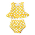 Aalizzwell 12-24 Months Toddler Baby Girls Swimsuit Two Piece Polka Dot Ruffle Bathing Suit Bikini Tops Bottoms Swimming Suit Swimwear Beach Wear Yellow 18 Months