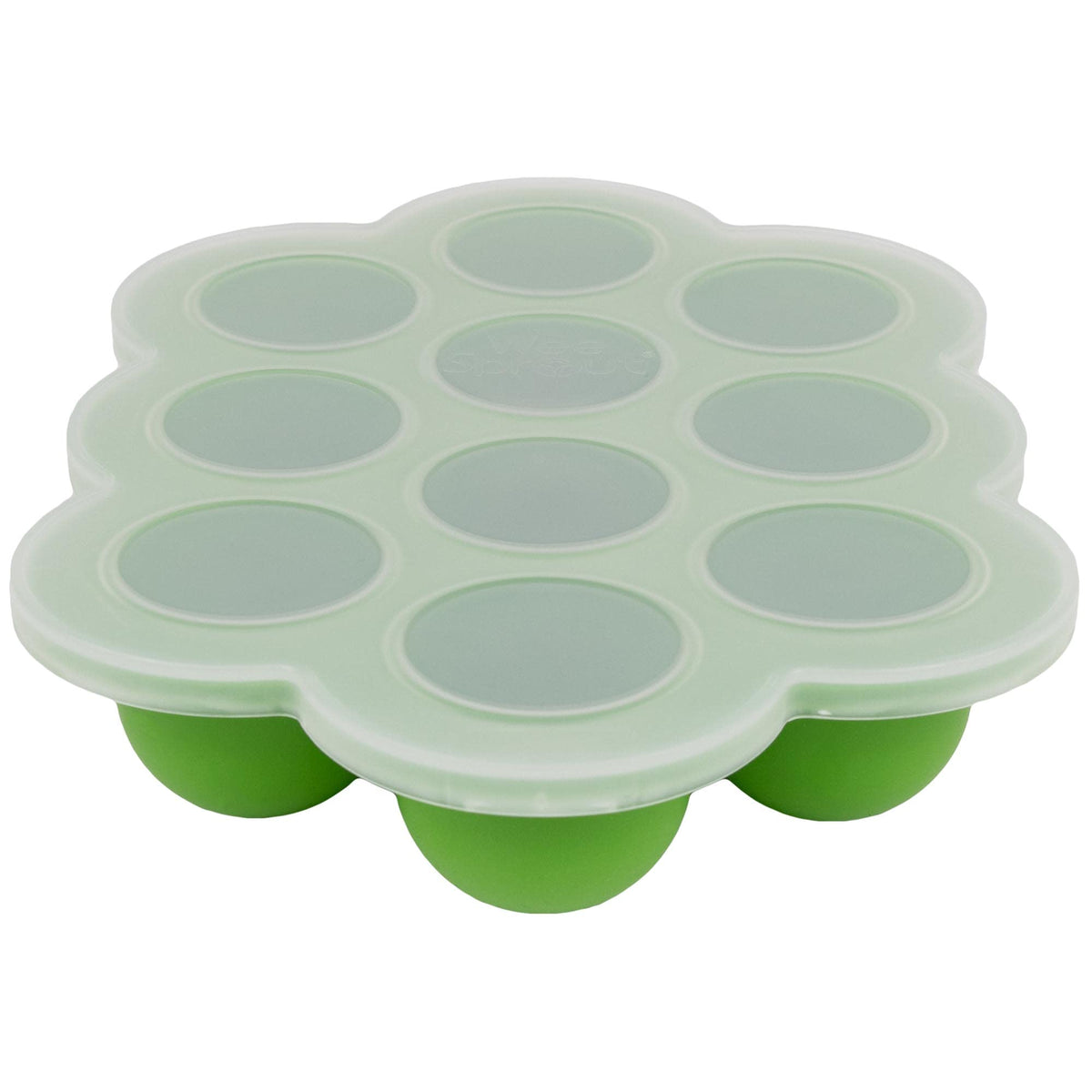 WeeSprout Silicone Freezer Tray with Clip on Lid Perfect Food Storage Container for Homemade Baby Food, Vegetable, Fruit Purees, and Breast Milk (Bright Blue, Six 3 Ounce Sections)