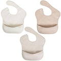 Ali+Oli Smock Bib for Baby (3-pc) Sleeveless Set (Neutral) BPA-Free Oeko-Tex Certified, Mess Proof Baby Bib for Eating, Waterproof Baby Smock, Machine Washable, Toddlers Ages 6m+